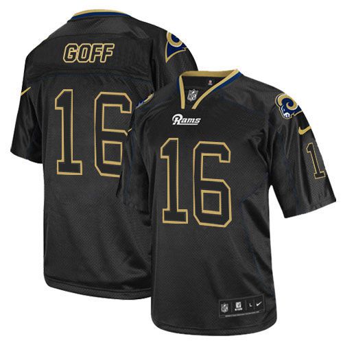 Nike Rams #16 Jared Goff Lights Out Black Men's Stitched NFL Elite Jersey - Click Image to Close